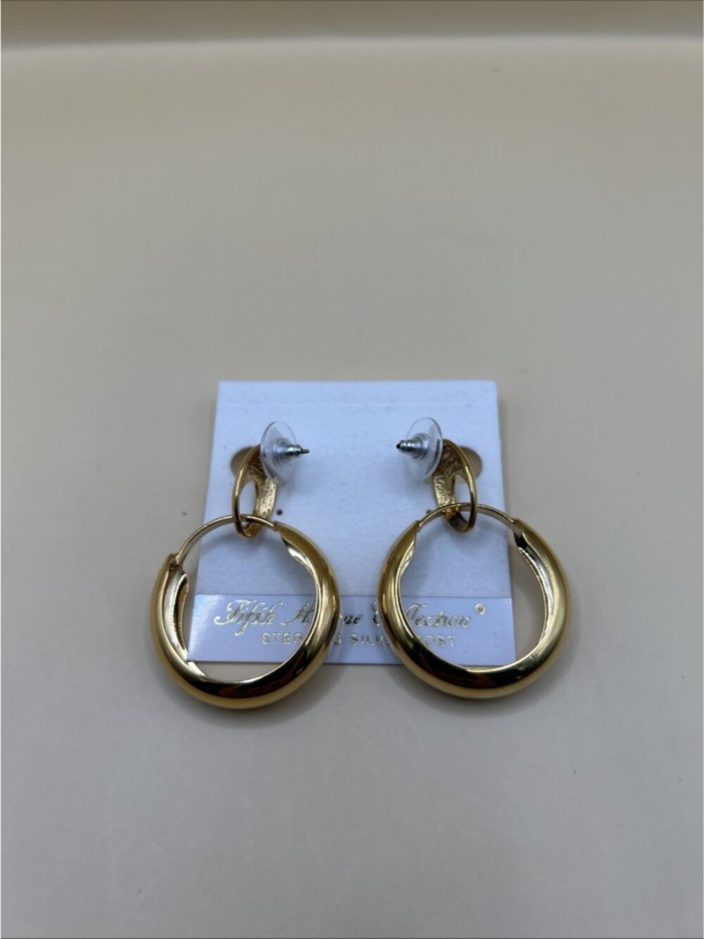 Fifth Avenue Collection gold-plated hoop earrings polished chunky design✅